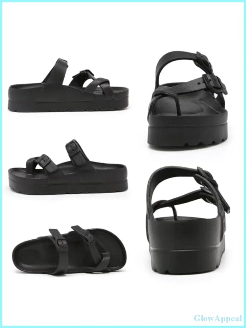 Women's Platform Slide Sandals EVA Arch Support Adjustable Buckle Beach